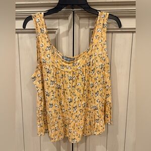 Good Luck Gem Yellow Floral Tank Top